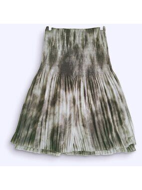 Vivian Shyu Vintage Tie-Dye Smocked Pleated Maxi Skirt (S)